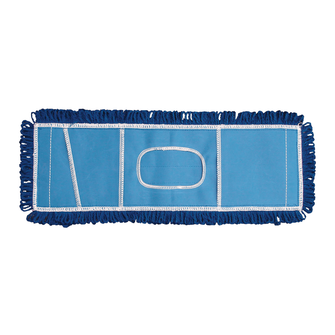 Dust Mop Head Blue Microfiber With 18IN Head Flat Pad No Binding 1/Each