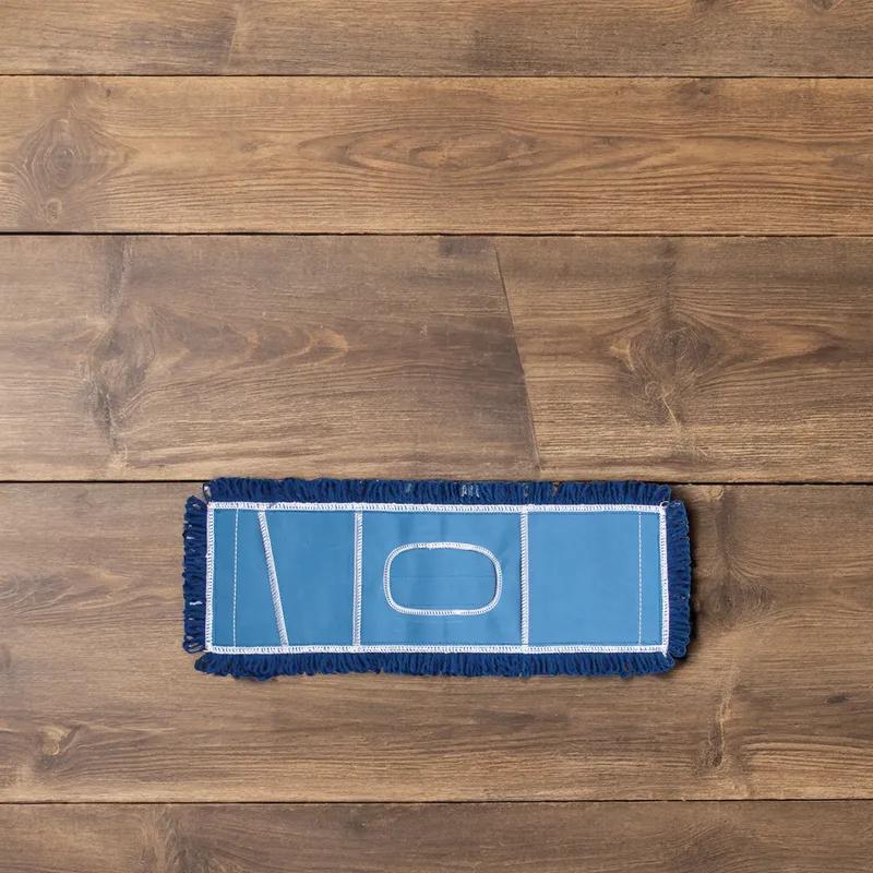 Dust Mop Head Blue Microfiber With 18IN Head Flat Pad No Binding 1/Each