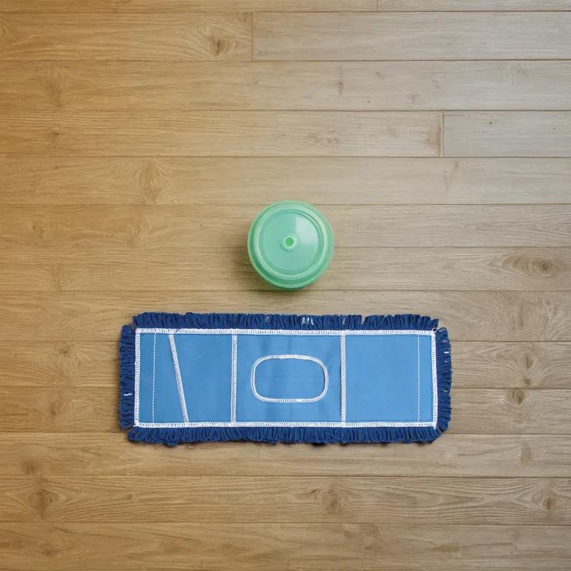 Dust Mop Head Blue Microfiber With 18IN Head Flat Pad No Binding 1/Each