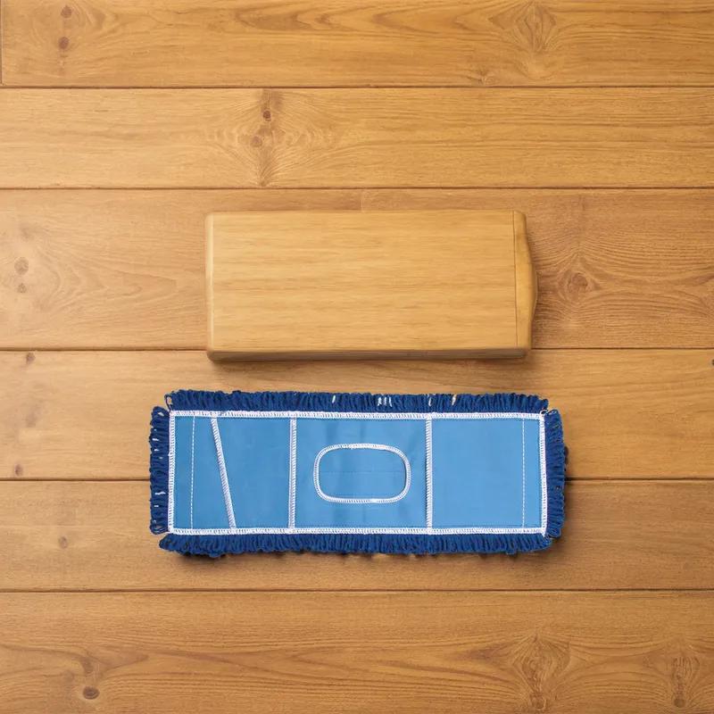 Dust Mop Head Blue Microfiber With 18IN Head Flat Pad No Binding 1/Each