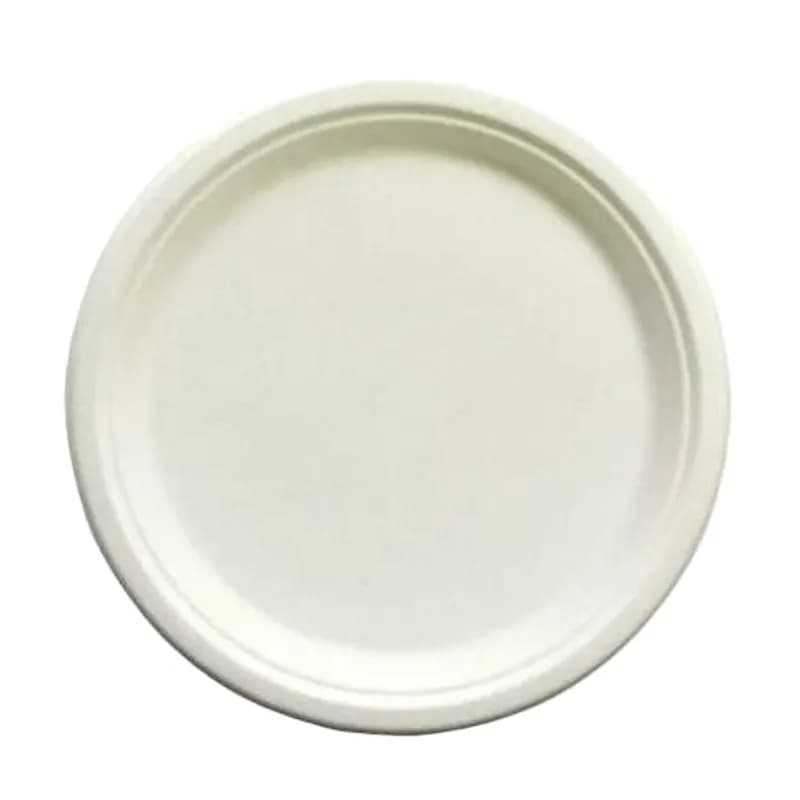 Empress Earth Plate 9 IN Sugarcane Natural Heavyweight 125 Count/Pack 4 Packs/Case 500 Count/Case