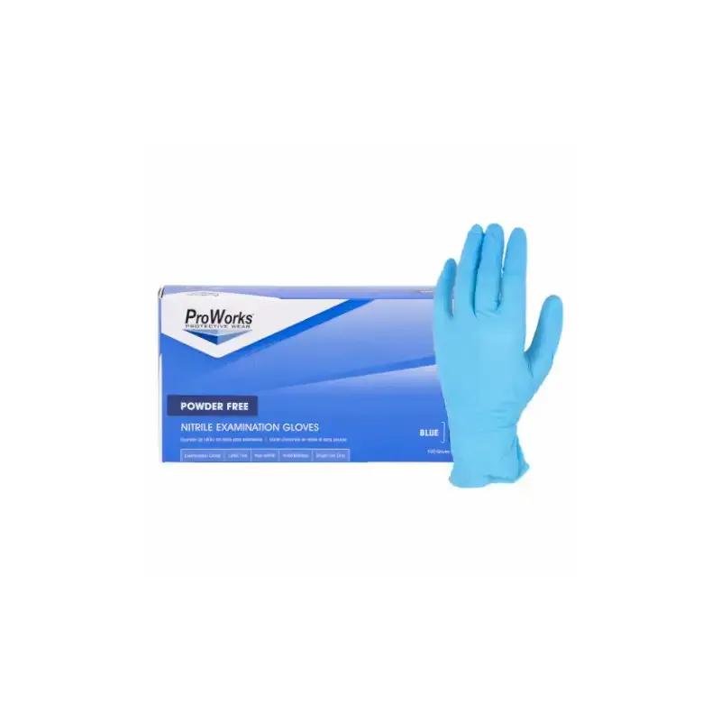 ProWorks® Examination Gloves Large (LG) Blue 4MIL Nitrile Powder-Free 100 Count/Box 10 Box/Case