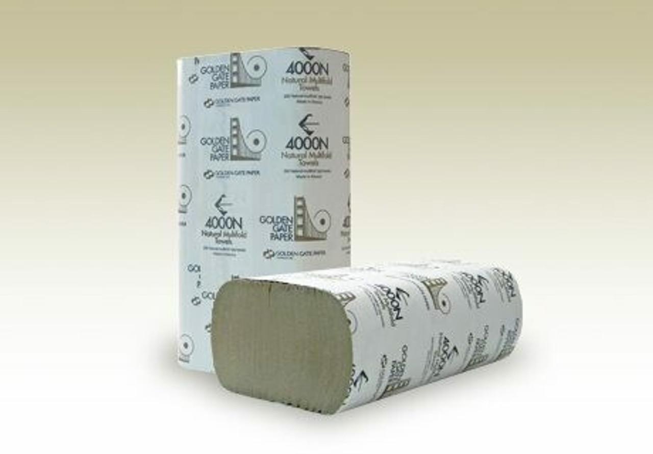 Golden Gate Folded Paper Towel 9.25X9.25 IN Kraft Multifold Universal 4000/Case