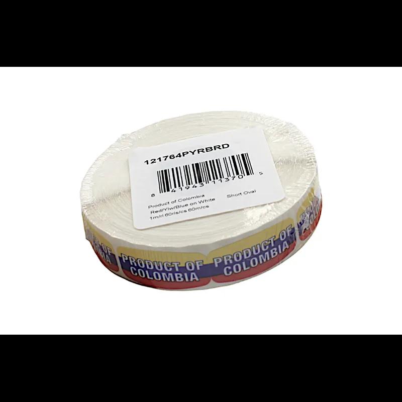 Product of Columbia Label 0.625X1.25 IN Multicolor Oval 1000/Roll