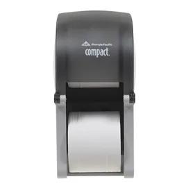 Compact® Toilet Paper Dispenser 6.5X6X13.5 IN Smoke Gray Coreless High Capacity Vertical 2-Roll 1/Each