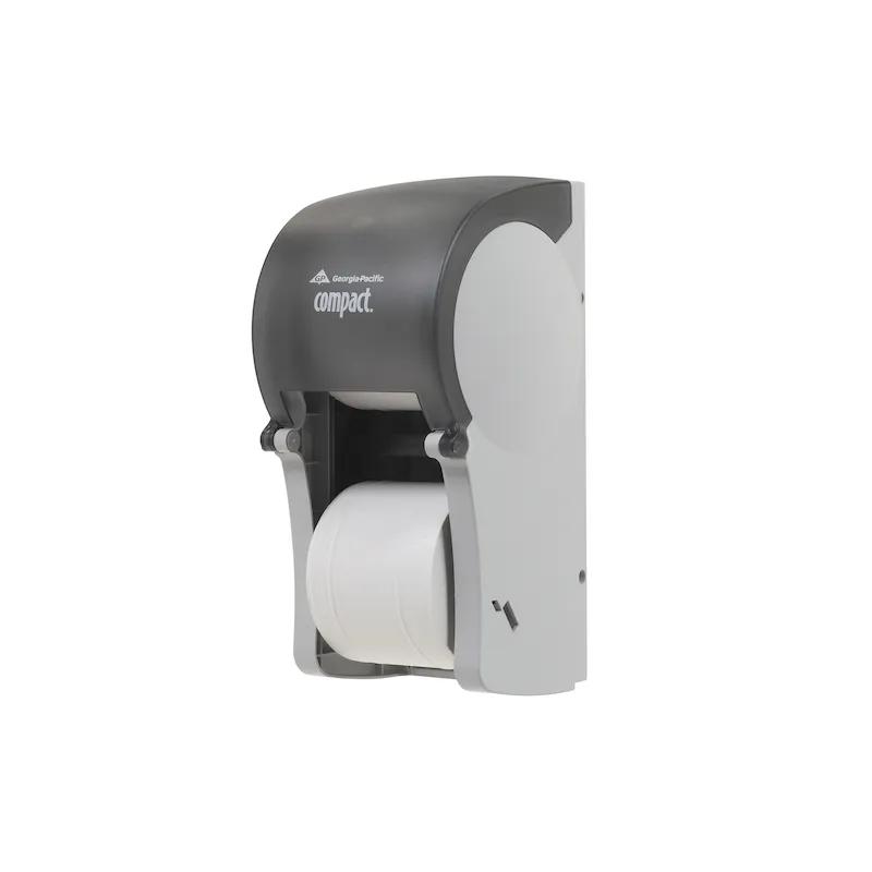 Compact® Toilet Paper Dispenser 6.5X6X13.5 IN Smoke Gray Coreless High Capacity Vertical 2-Roll 1/Each