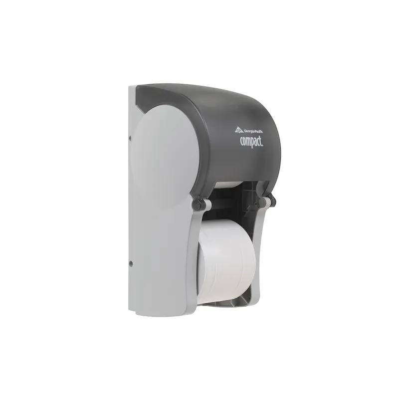 Compact® Toilet Paper Dispenser 6.5X6X13.5 IN Smoke Gray Coreless High Capacity Vertical 2-Roll 1/Each