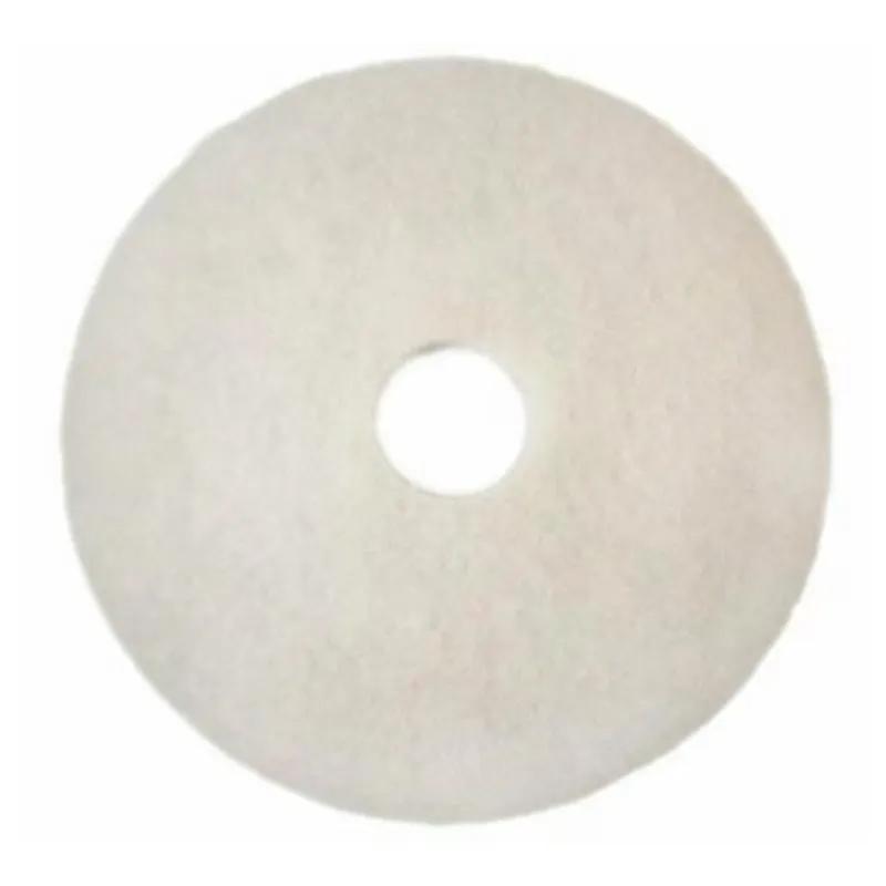 Polishing Pad 20 IN White Polyester Fiber Low Speed For Most Floor Polishers Non-Woven 5/Case