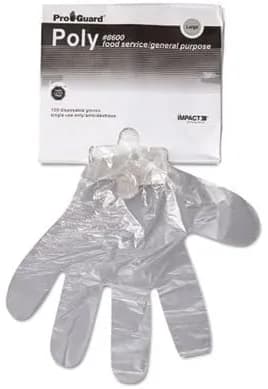 Gloves Large (LG) Clear PE 100 Count/Pack 10 Packs/Case 1000 Count/Case