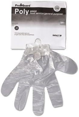 Gloves Large (LG) Clear PE 100 Count/Pack 10 Packs/Case 1000 Count/Case