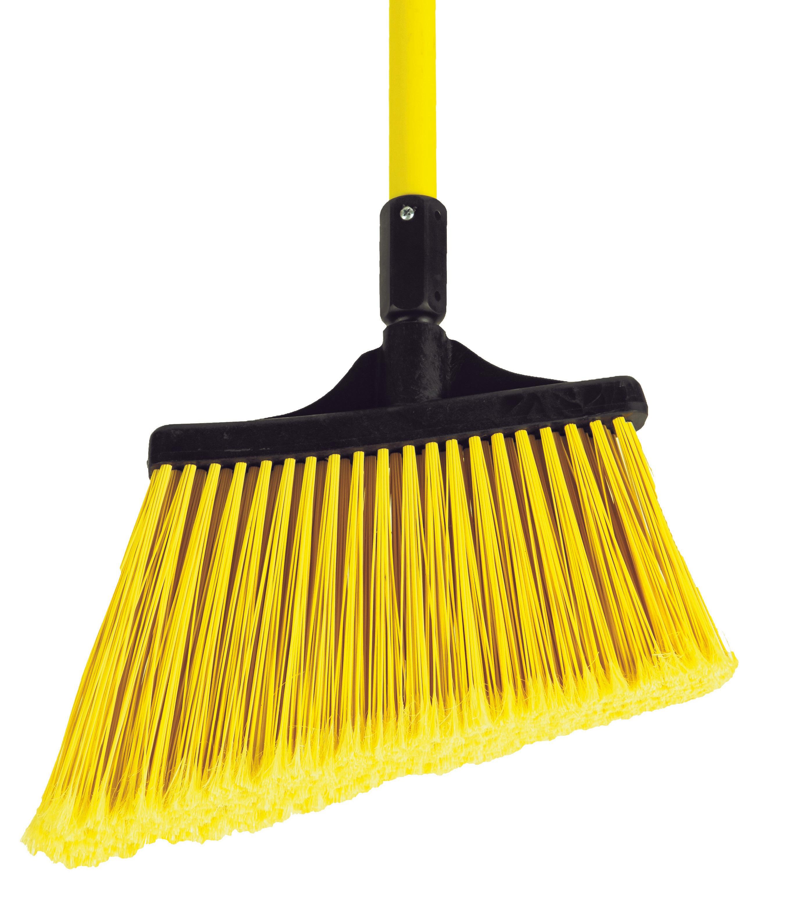 MaxiSweep™ Broom 48IN Yellow Black PET Fiberglass With 13IN Head Angled Flagged 4 Count/Case
