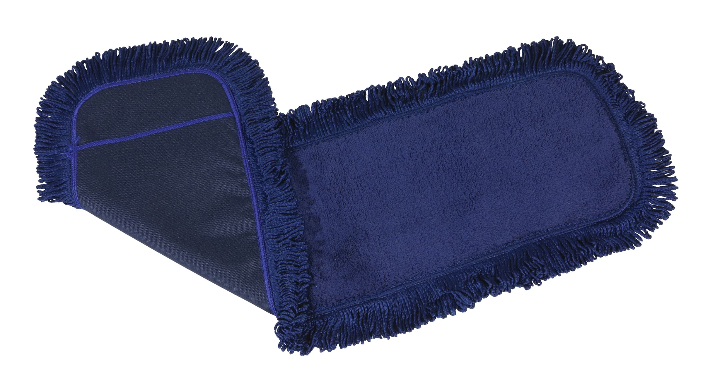 MaxiPlus® Dust Mop Head 48X5 IN Blue Microfiber Slip-On Slot Pocket Backing With Fringe 1/Each