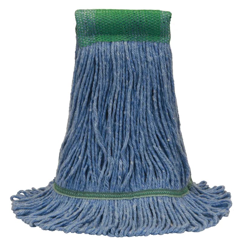 O-Cedar® Mop Head Large (LG) Blue Cotton Synthetic Blend 4PLY Loop End 5IN Headband Tailband 1/Each
