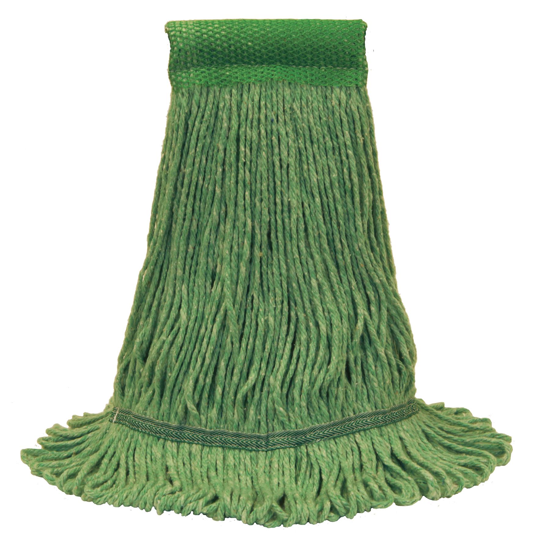 O-Cedar® Mop Head Large (LG) Green Cotton Synthetic Blend 4PLY Loop End 5IN Headband Tailband 1/Each