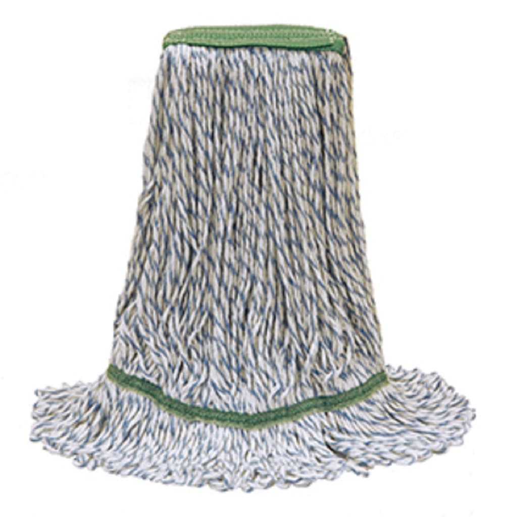 O-Cedar® Finish Mop Large (LG) Blue White Rayon/Synthetic Blend 4PLY Loop End 1.25IN Narrow Headband 12 Count/Case