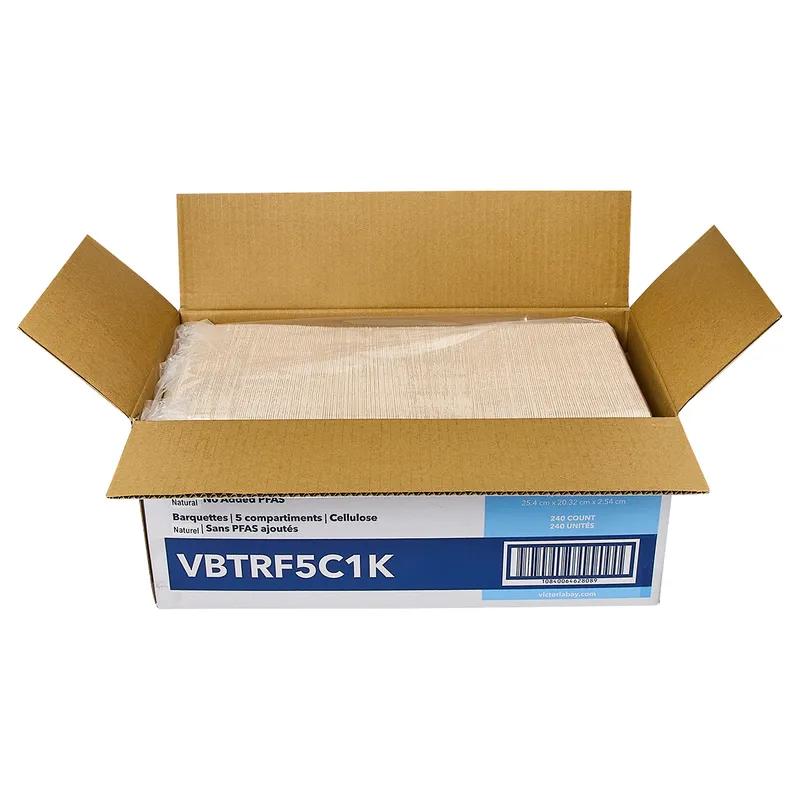 Victoria Bay Cafeteria & School Lunch Tray 10X8X1 IN 5 Compartment Pulp Fiber Natural 240/Case