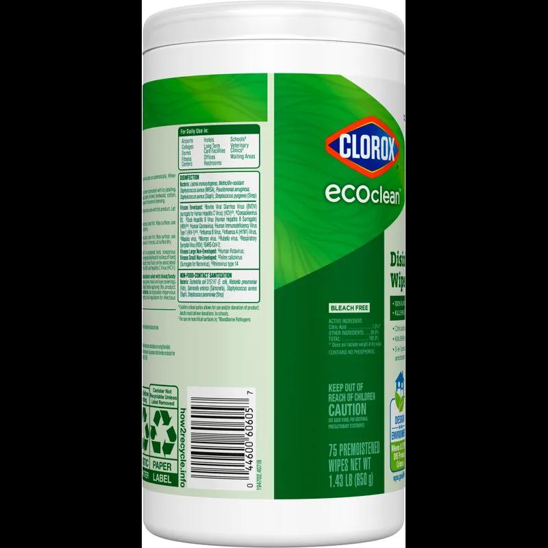 Clorox® EcoClean™ Disinfectant Wipe 75 Count/Pack 6 Packs/Case