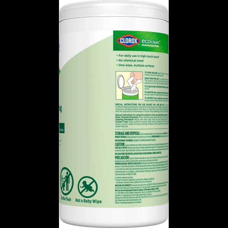 Clorox® EcoClean™ Disinfectant Wipe 75 Count/Pack 6 Packs/Case