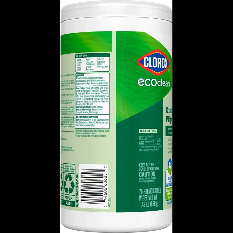 Clorox® EcoClean™ Disinfectant Wipe 75 Count/Pack 6 Packs/Case