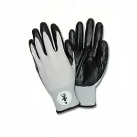 Safety Zone® Gloves Medium (MED) Gray Black Nitrile Foam Coated Knit Palm & Finger Coating 12 Count/Pack 6 Packs/Case