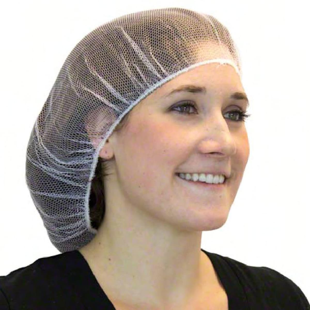 Safety Zone® Hairnet 18 IN White Heavyweight Polyester Mesh 100 Count/Bag 10 Bags/Case