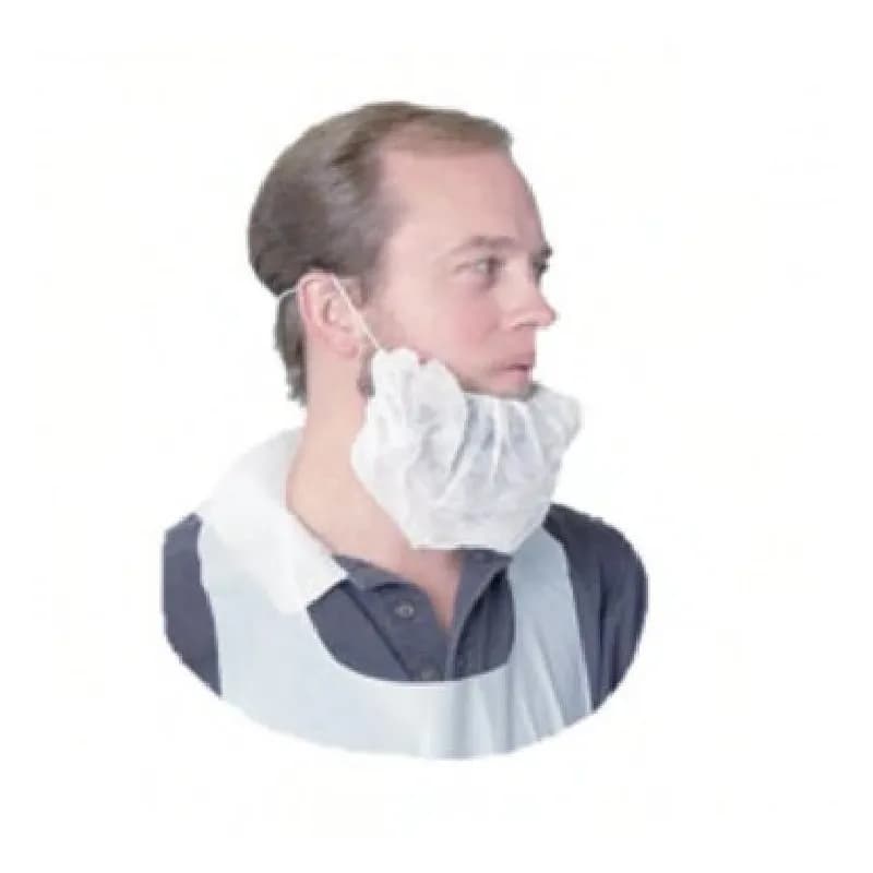 Impact® Beard Cover White Spunbond Polypropylene 100 Count/Bag