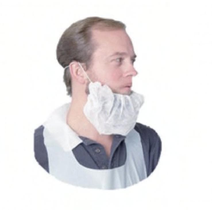 Impact® Beard Cover White Spunbond Polypropylene 100 Count/Bag