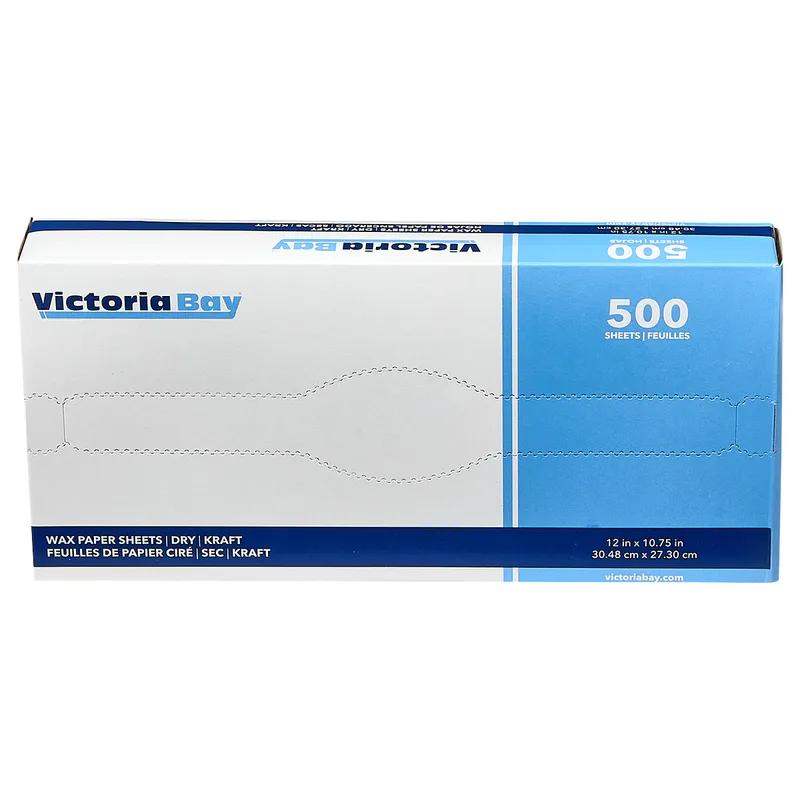 Victoria Bay Wax Paper 12X10.75 IN Dry Wax Paper Kraft 500 Count/Pack 12 Packs/Case 6000 Count/Case