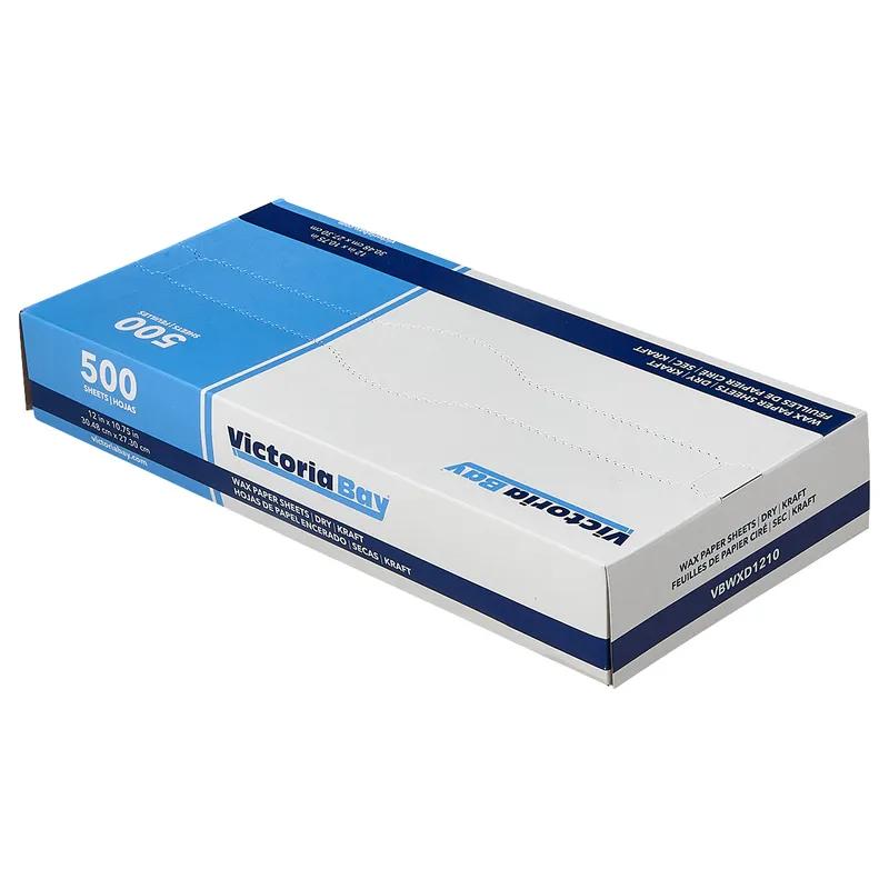 Victoria Bay Wax Paper 12X10.75 IN Dry Wax Paper Kraft 500 Count/Pack 12 Packs/Case 6000 Count/Case