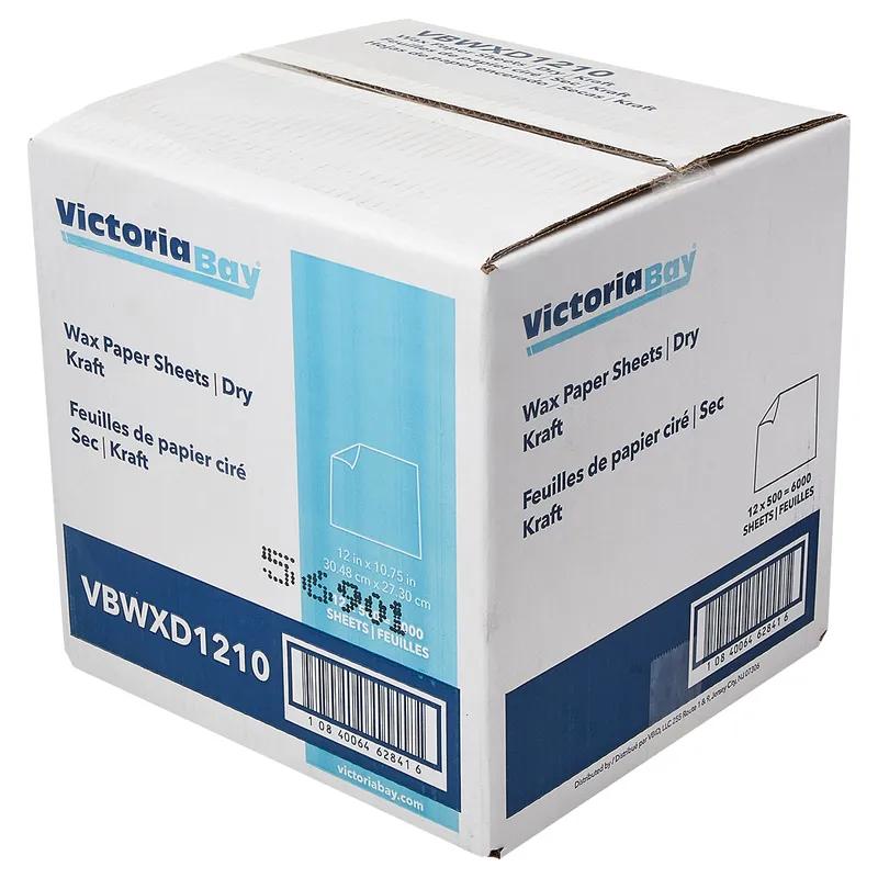 Victoria Bay Wax Paper 12X10.75 IN Dry Wax Paper Kraft 500 Count/Pack 12 Packs/Case 6000 Count/Case