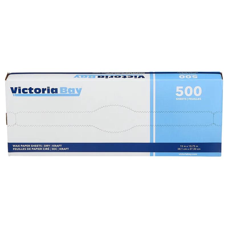 Victoria Bay Wax Paper 15X10.75 IN Kraft Dry 500 Sheets/Pack 12 Packs/Case 6000 Count/Case
