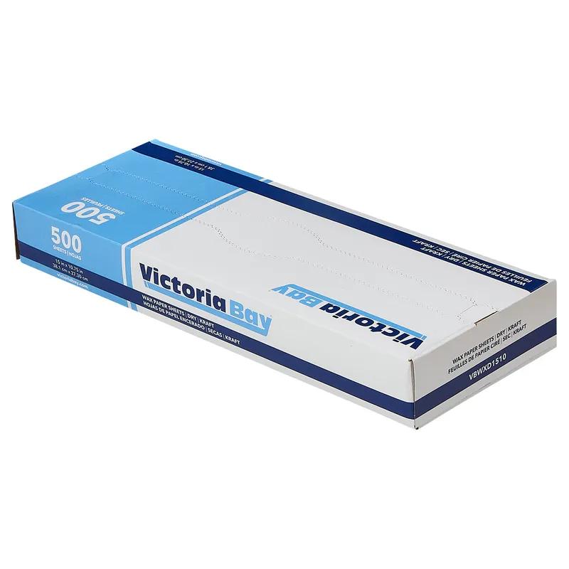 Victoria Bay Wax Paper 15X10.75 IN Kraft Dry 500 Sheets/Pack 12 Packs/Case 6000 Count/Case