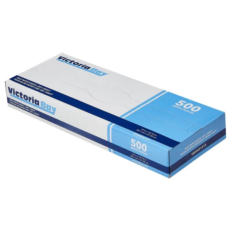 Victoria Bay Wax Paper 15X10.75 IN Kraft Dry 500 Sheets/Pack 12 Packs/Case 6000 Count/Case