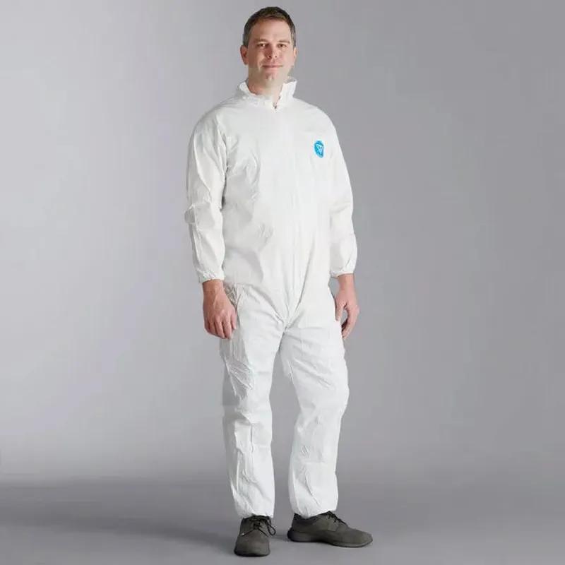 ProMax® Coveralls Medium (MED) White Microporous Fabric Elastic Wrists & Ankles Zippered Front 25/Case
