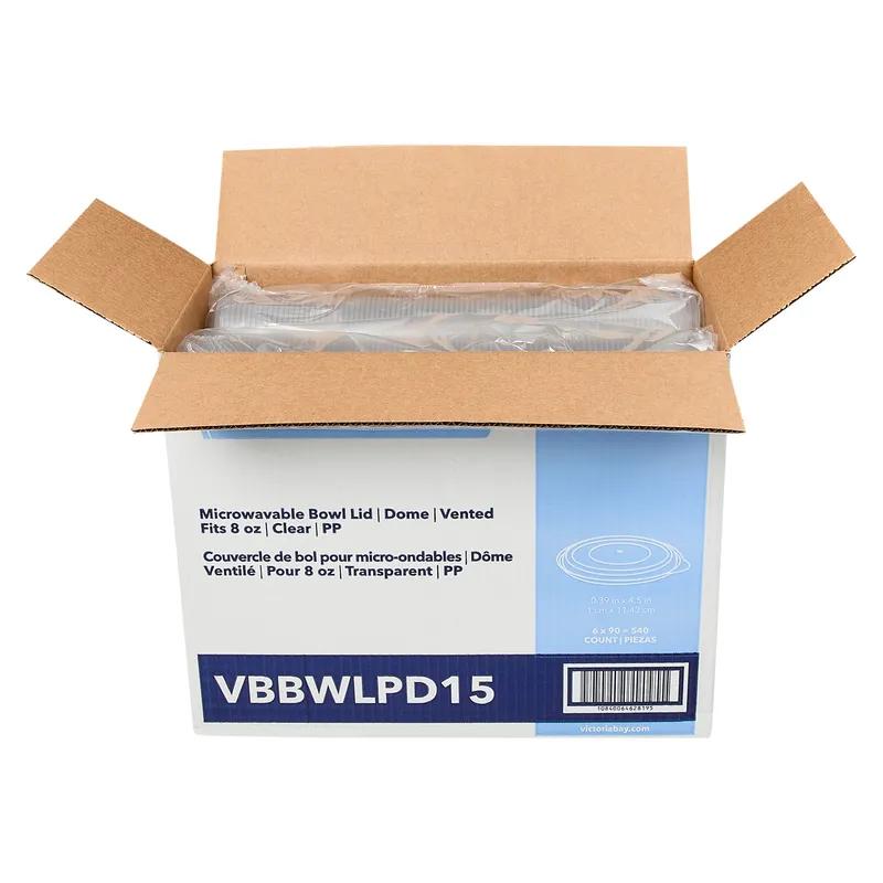 Victoria Bay Lid Dome 4.75 IN PP Clear For Bowl Microwave Safe Vented 90 Count/Pack 6 Packs/Case 540 Count/Case