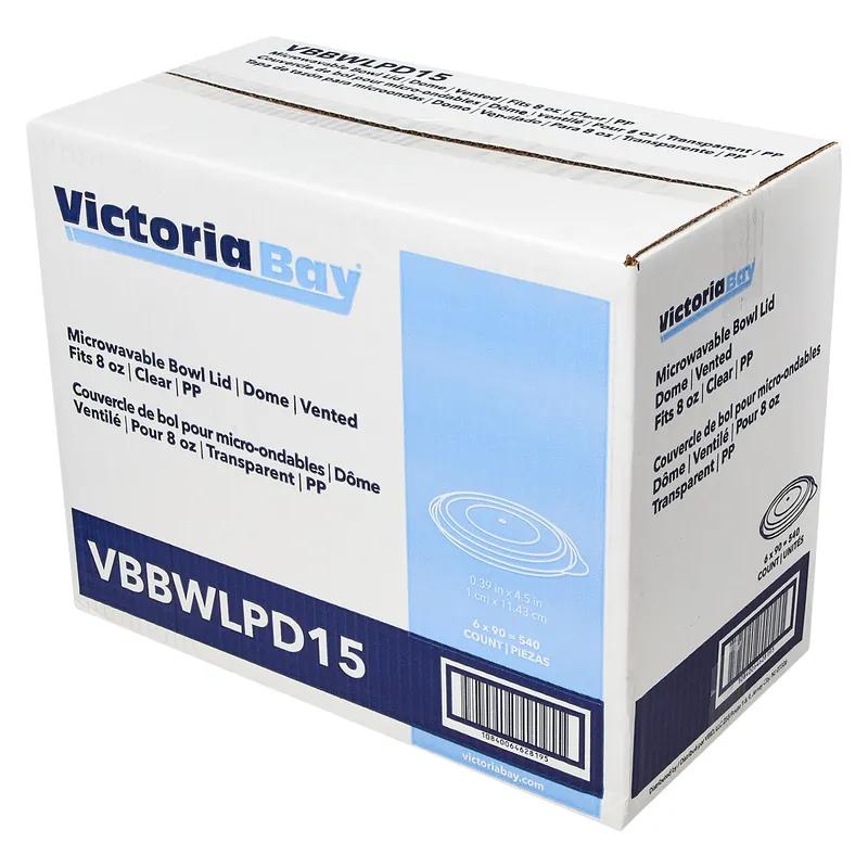 Victoria Bay Lid Dome 4.75 IN PP Clear For Bowl Microwave Safe Vented 90 Count/Pack 6 Packs/Case 540 Count/Case