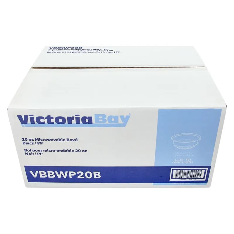 Victoria Bay Bowl 20 OZ PP Black Microwave Safe 84 Count/Pack 6 Packs/Case 504 Count/Case