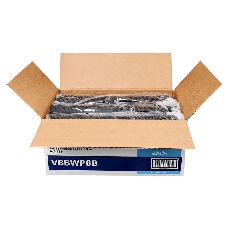 Victoria Bay Bowl 8 OZ PP Black Microwave Safe 90 Count/Pack 6 Packs/Case 540 Count/Case