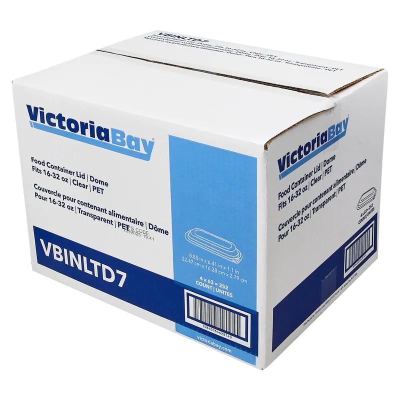 Victoria Bay Lid Dome 9X6 IN PET Clear For Food Container Microwave Safe 63 Count/Pack 4 Packs/Case 252 Count/Case