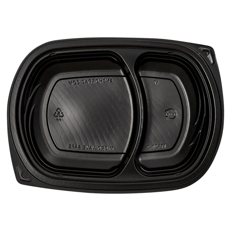 Victoria Bay Food Container 20 OZ 2 Compartment MFPP Black Oblong 63 Count/Pack 4 Packs/Case 252 Count/Case