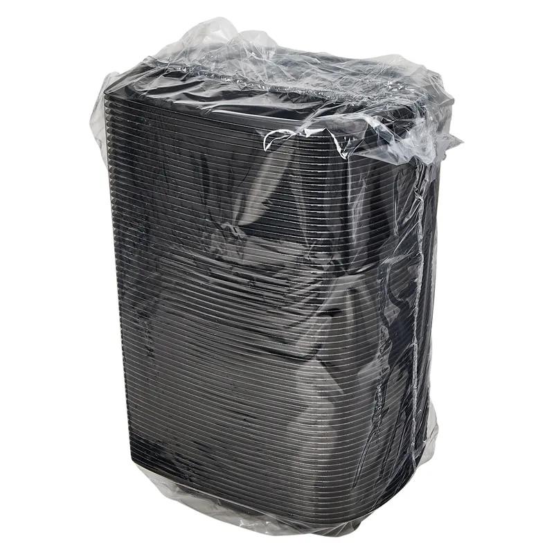 Victoria Bay Food Container 20 OZ 2 Compartment MFPP Black Oblong 63 Count/Pack 4 Packs/Case 252 Count/Case