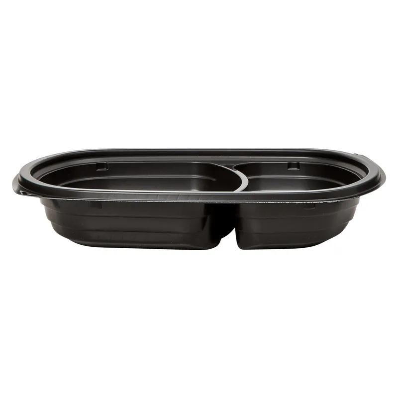 Victoria Bay Food Container 20 OZ 2 Compartment MFPP Black Oblong 63 Count/Pack 4 Packs/Case 252 Count/Case