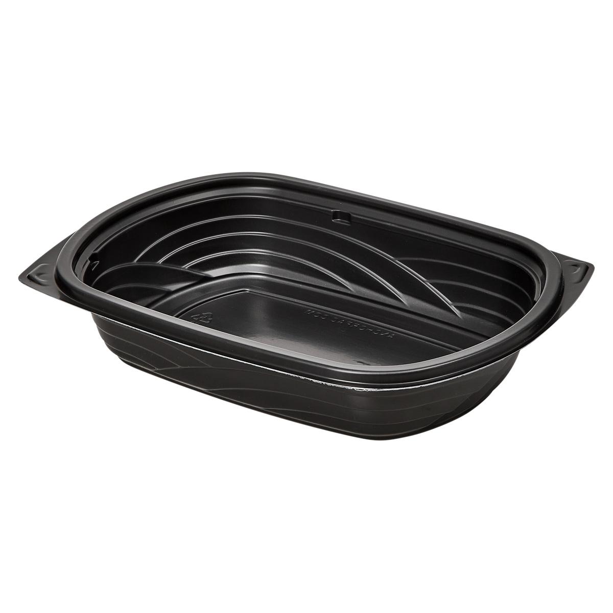 Victoria Bay Food Container 24 OZ MFPP Black Oblong Microwave Safe 63 Count/Pack 4 Packs/Case 252 Count/Case