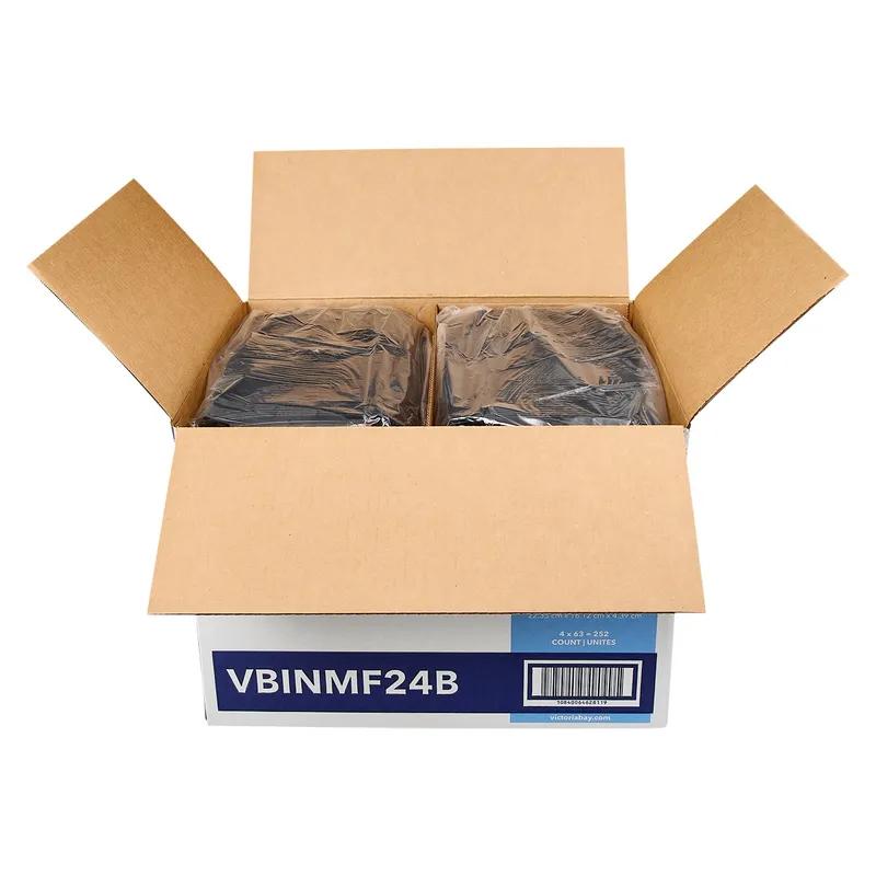 Victoria Bay Food Container 24 OZ MFPP Black Oblong Microwave Safe 63 Count/Pack 4 Packs/Case 252 Count/Case