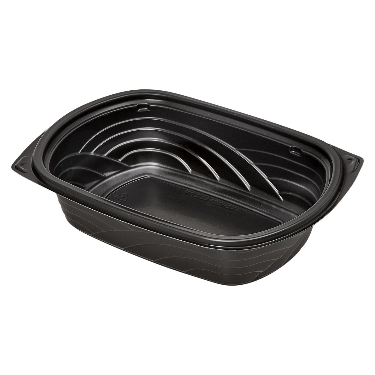 Victoria Bay Food Container 32 OZ MFPP Black Oblong Microwave Safe 63 Count/Pack 4 Packs/Case 252 Count/Case