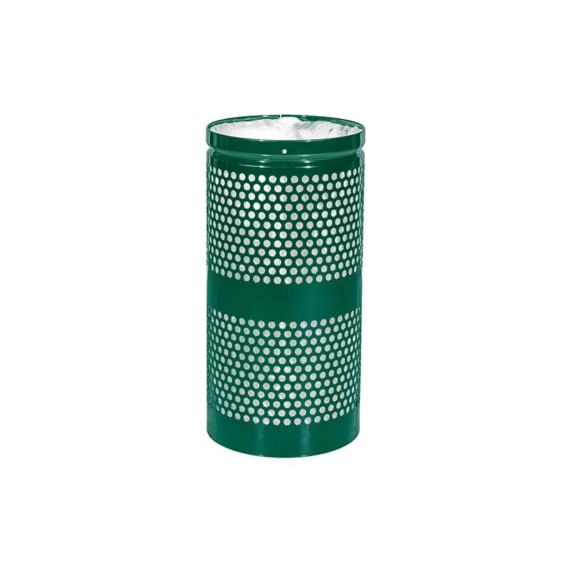 Landscape Series Outdoor Trash Receptacle 10 GAL Hunter Green Steel 1/Each