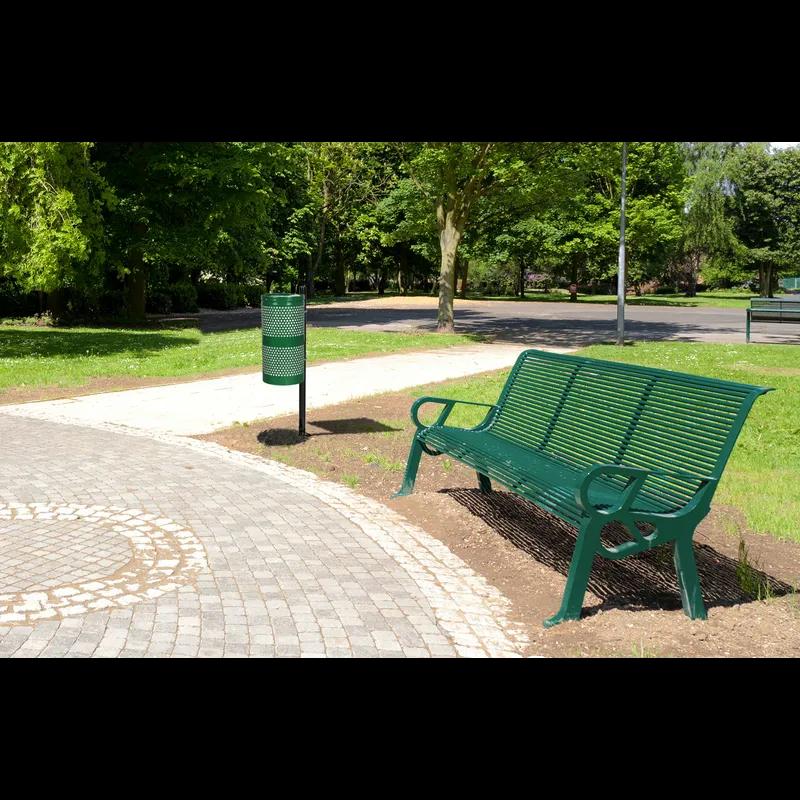 Landscape Series Outdoor Trash Receptacle 10 GAL Hunter Green Steel 1/Each