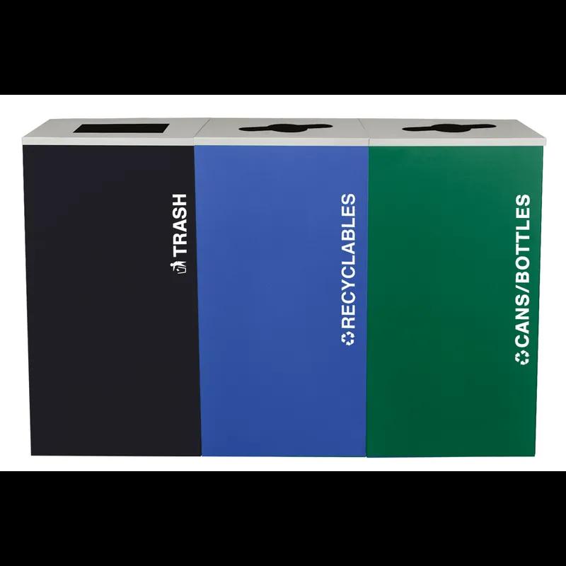 Trash Can 24 GAL Black Square Steel Indoor 1/Each