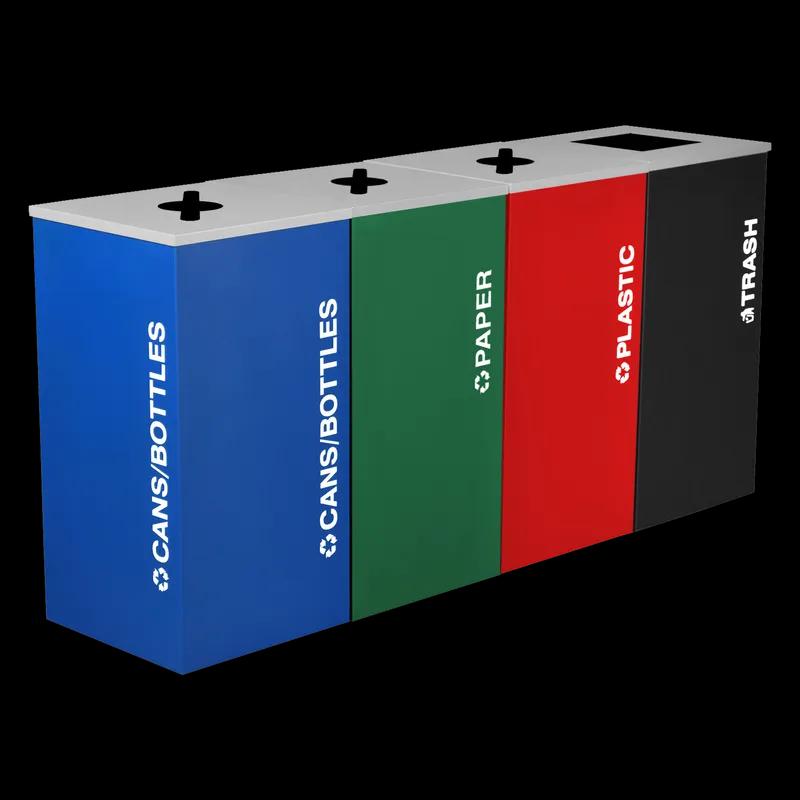 Trash Can 24 GAL Black Square Steel Indoor 1/Each