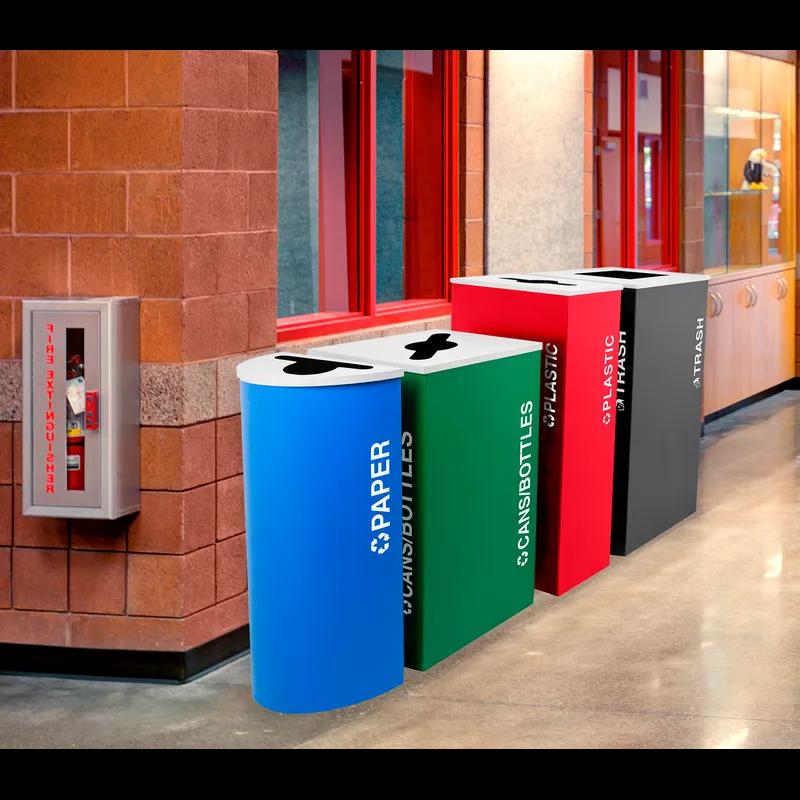 Trash Can 24 GAL Black Square Steel Indoor 1/Each